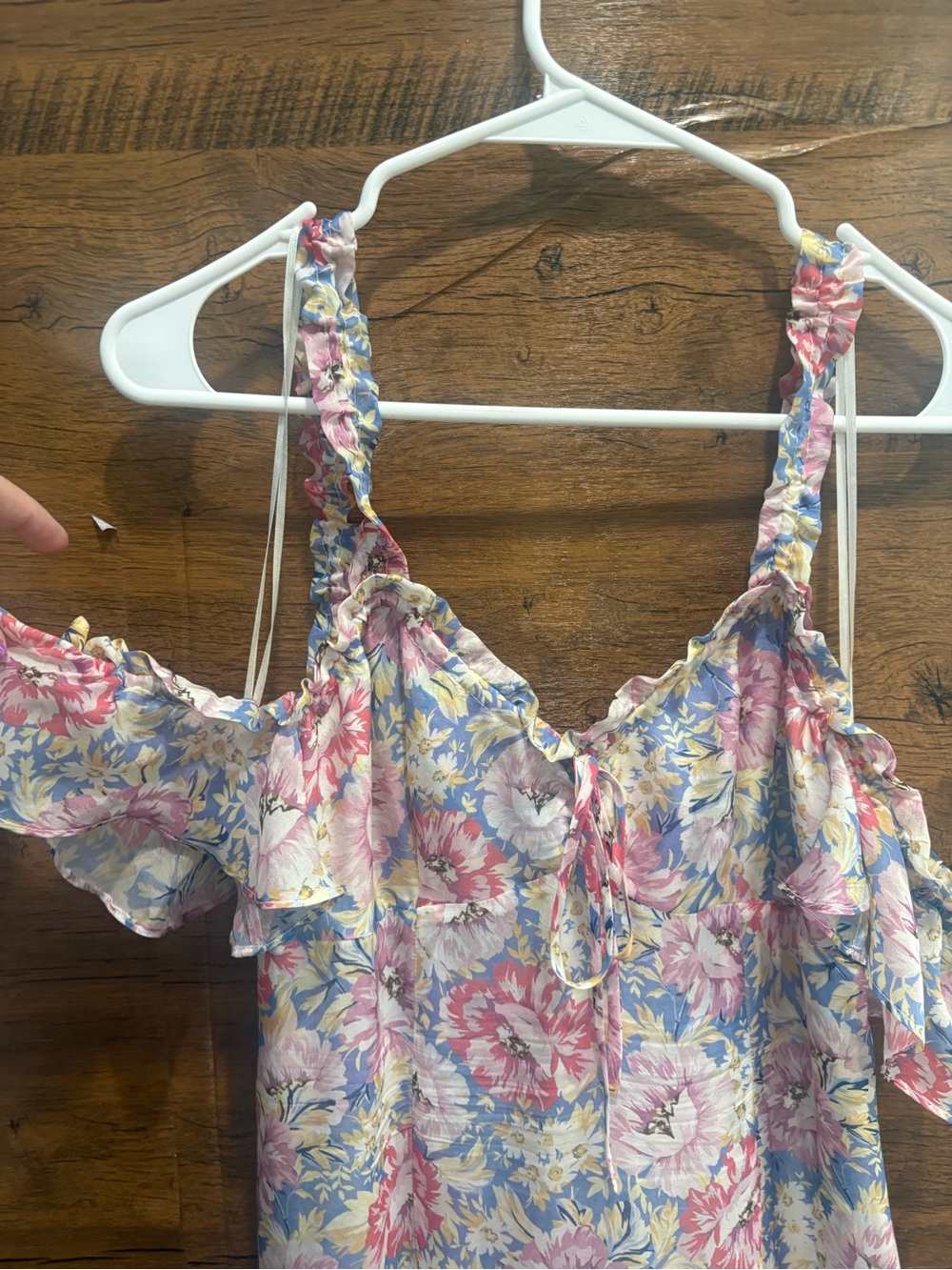 Intermix Silk Sophia Midi Floral High Low Frilly Dress - Picture 6 of 14